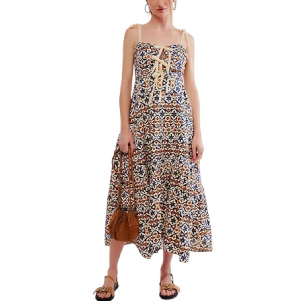 NWT FREE PEOPLE Women’s Palma Printed Midi Dress